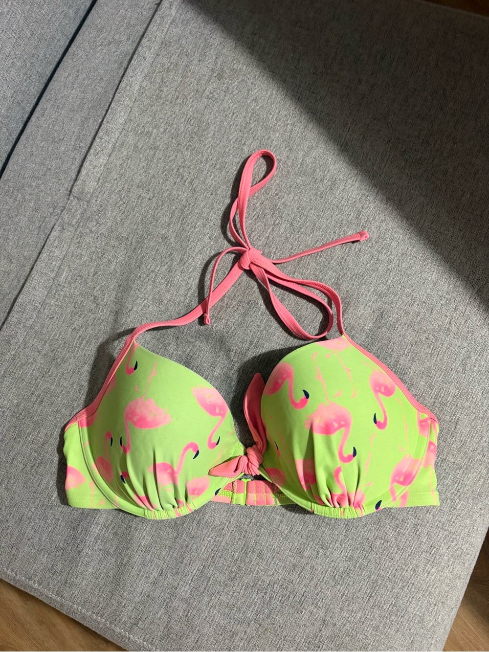 5/$20 Aerie Bridget Push Up Bikini Top Flamingos 36D - Picture 3 of 6